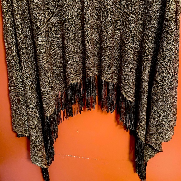 Lace Cardigan,Fringes,Gold Color, One Size,Mirasol - Picture 7 of 8
